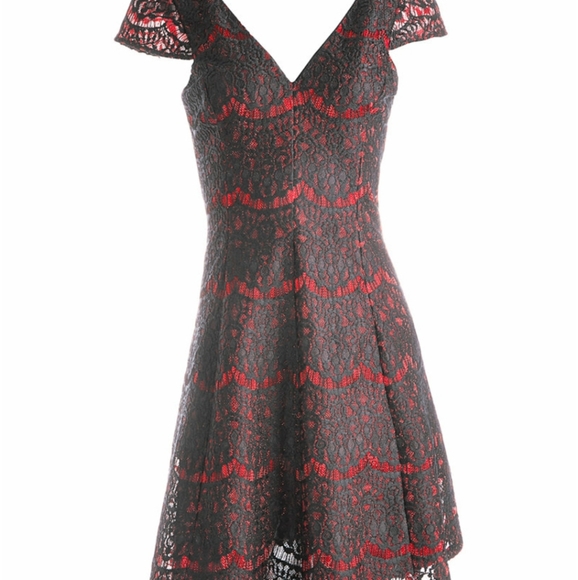 kensie Metallic Lace Fit & Flare Dress - Picture 4 of 4